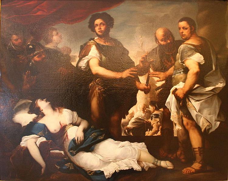 Luca  Giordano La mort de Lucrece oil painting image